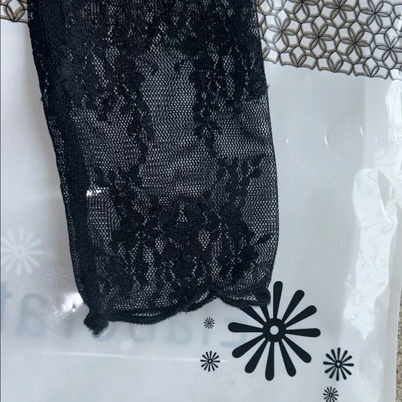 NEW Lace Sheer Long Sleeve Top - Black Sheer Feminine Long Sleeve Tee - Picture 8 of 8